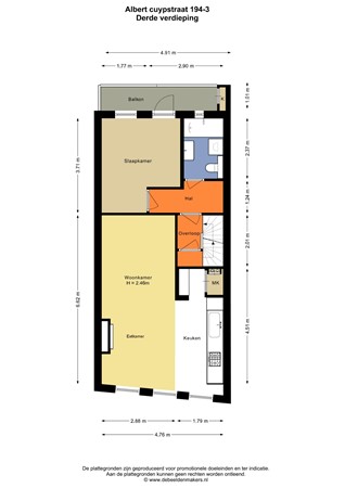 Floorplan - Albert Cuypstraat 194-3, 1073 BL Amsterdam